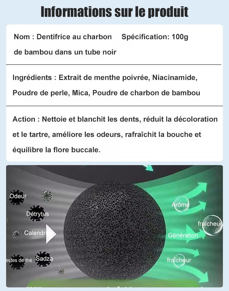 Dentifrice au charbon de bambou