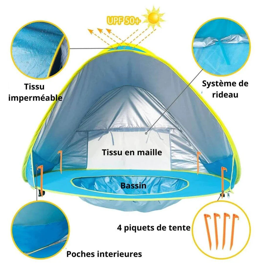 🏖️ BabyBeach™ – Tente Plage & Piscine Intégrée