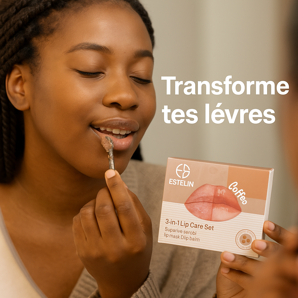 ESTELIN – Coffret 3-en-1 pour le Soin des Lèvres au Café